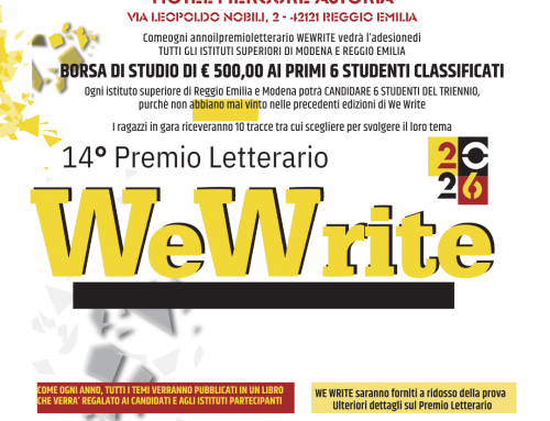 Premio Letterario WE WRITE 2026: al via la nuova edizione